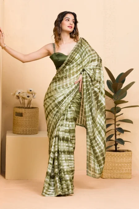 Mehendi Georgette Designer Saree