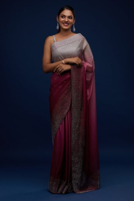 Wine Tissue Designer Saree