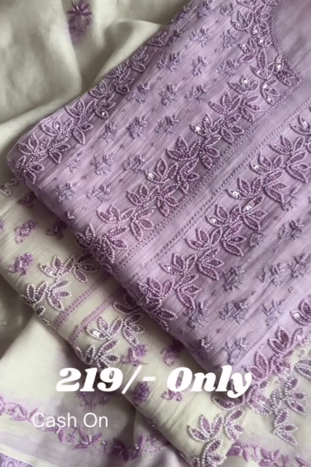 Embroidered Organza Unstitched Dress Material