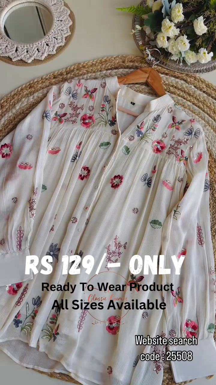 Elegance in Bloom White Floral Embroidered Boho Blouse