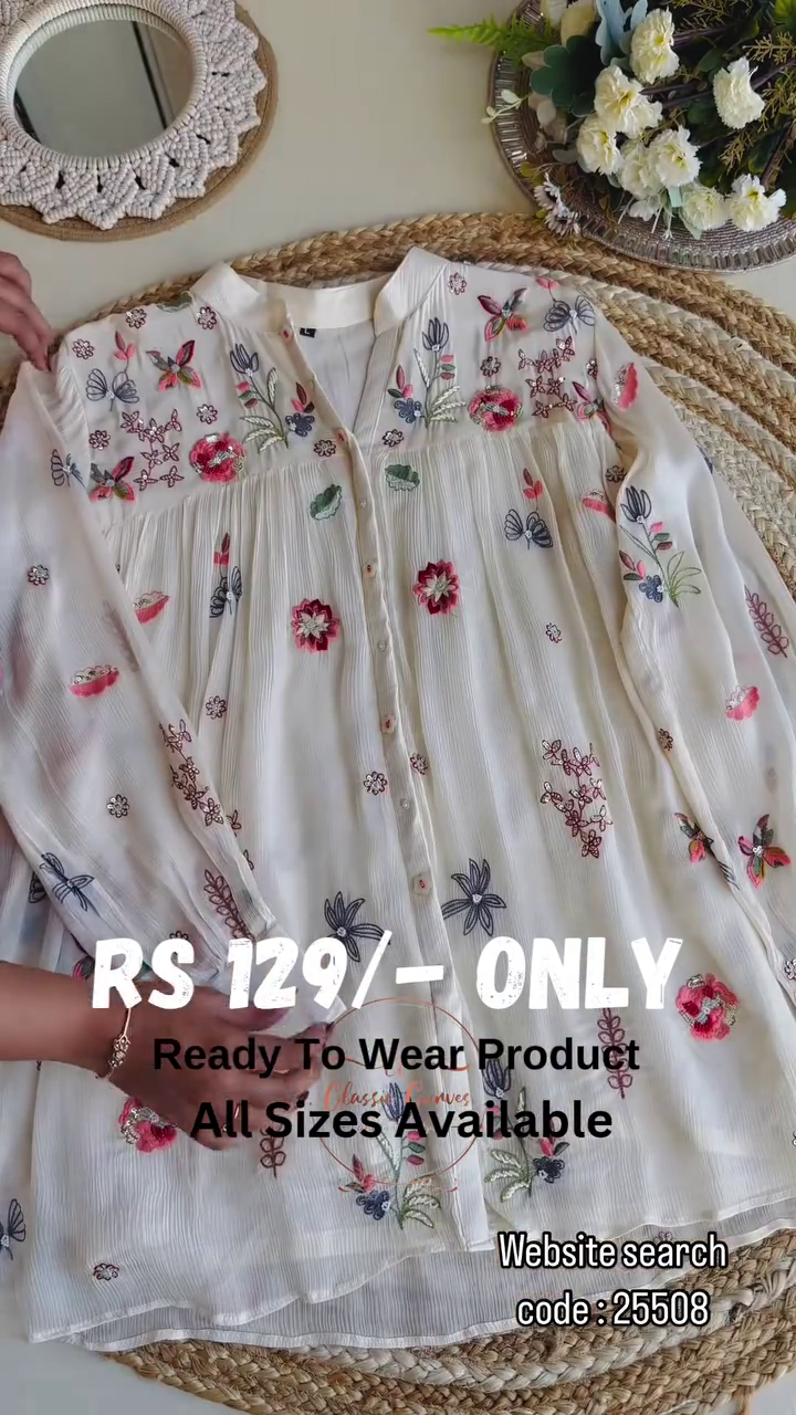 Elegance in Bloom White Floral Embroidered Boho Blouse - Image 2