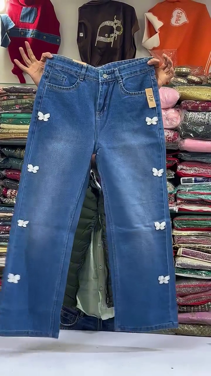 Women Wide Leg High-Rise Embroidered Jeans - Image 7