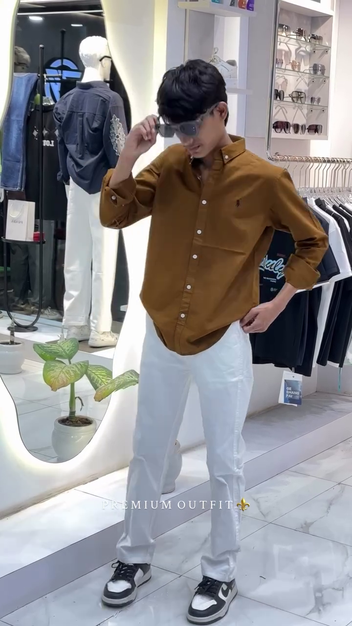 Men’s Plain Full Sleeve brown Color Shirts - Image 2