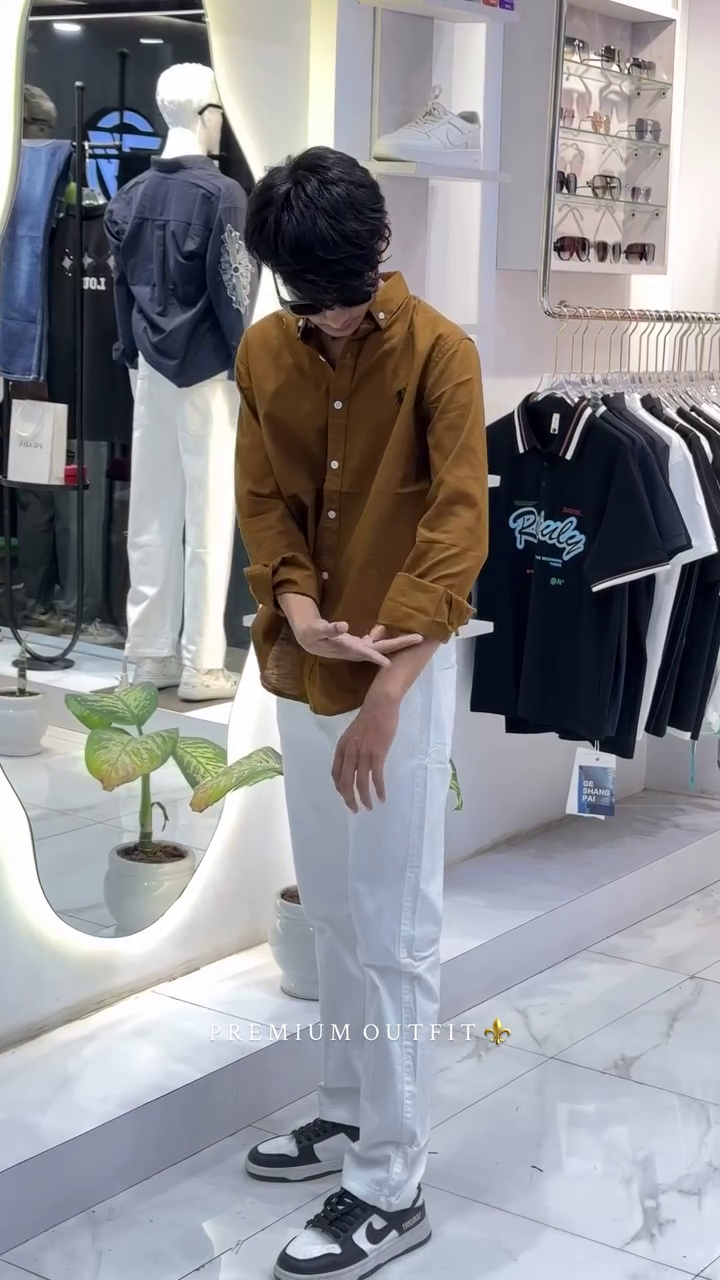 Men’s Plain Full Sleeve brown Color Shirts - Image 3