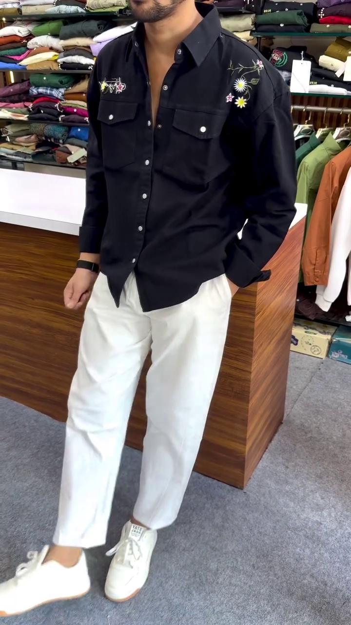 Men’s Full Sleeve Shirts with Small Embroidery Work