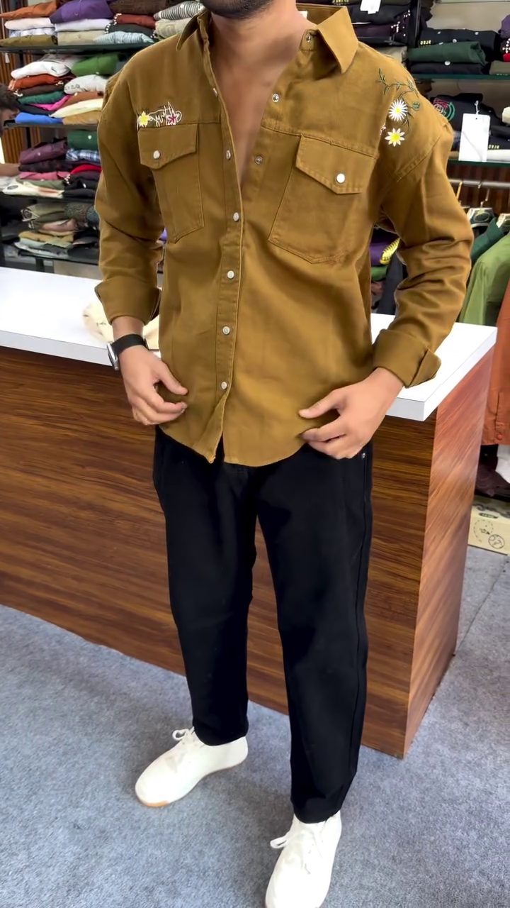 Men’s Full Sleeve Shirts with Small Embroidery Work - Image 2