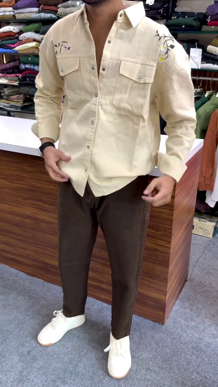 Men’s Full Sleeve Shirts with Small Embroidery Work - Image 3