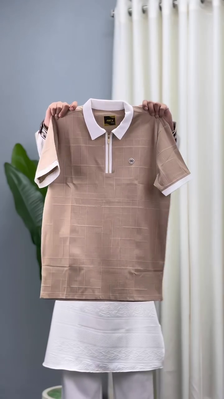 Men’s Half-Zip Half-Sleeve T-Shirts - Image 8