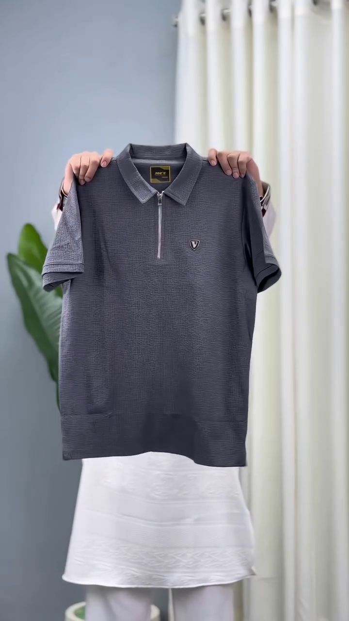 Men’s Half-Zip Half-Sleeve T-Shirts - Image 7