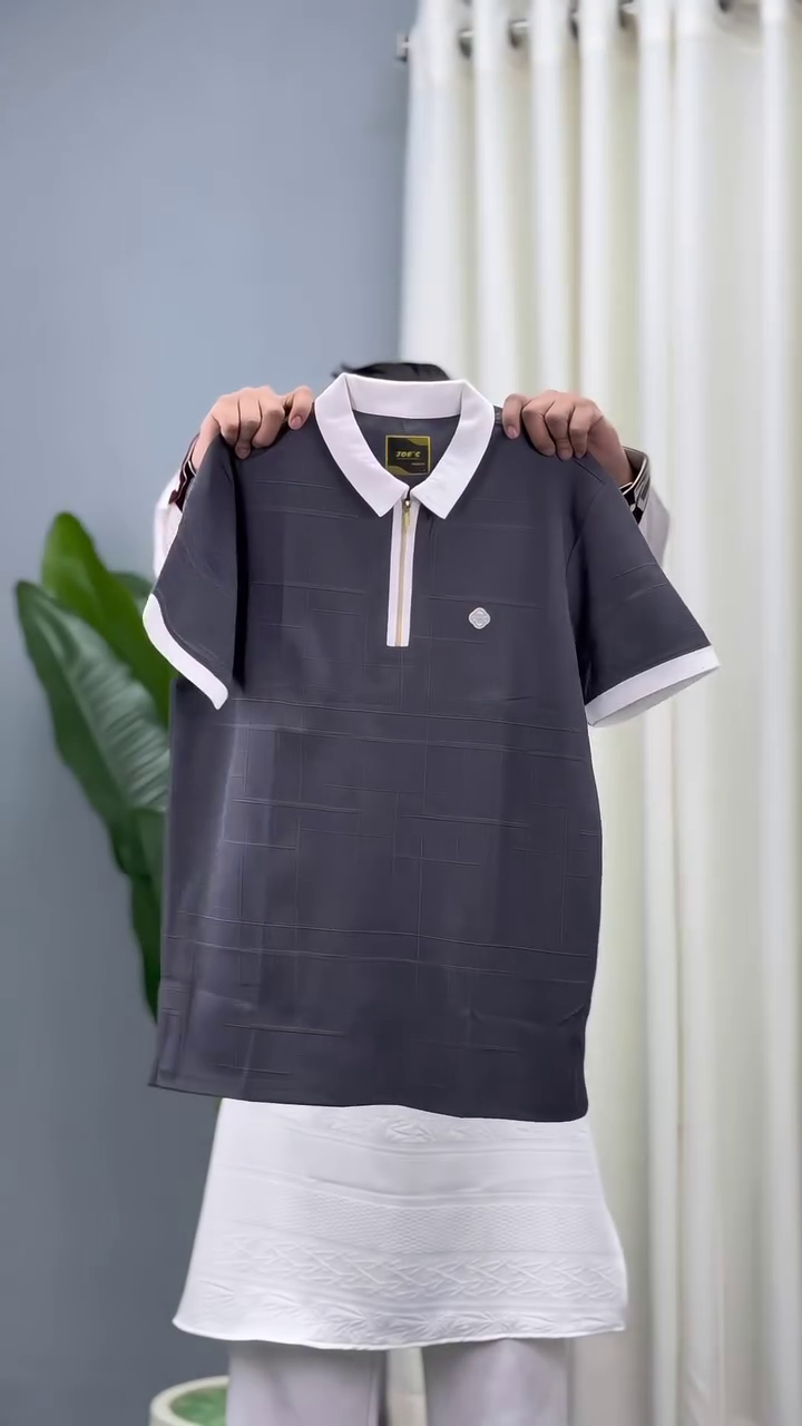 Men’s Half-Zip Half-Sleeve T-Shirts - Image 3