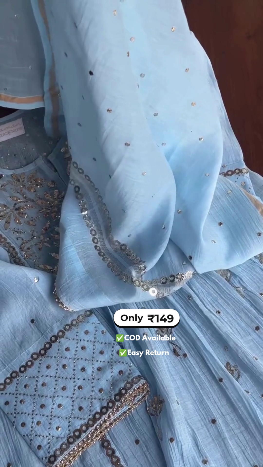 Women's Anarkali Suit with Mirror Work - Image 3