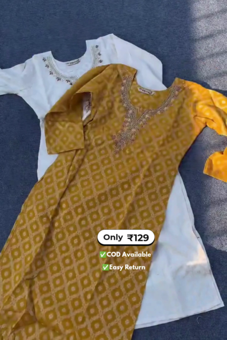 Stylish Women's Kurti with Palazzo and Dupatta Set