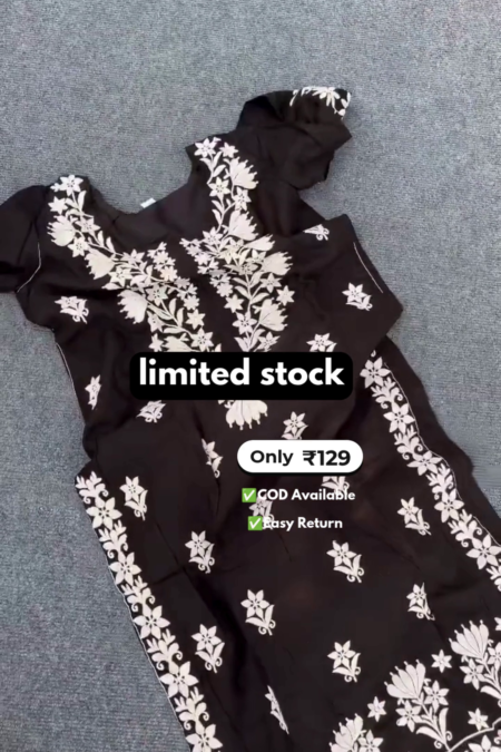 Elegant Women's Chikankari Kurti with Intricate Embroidery Work