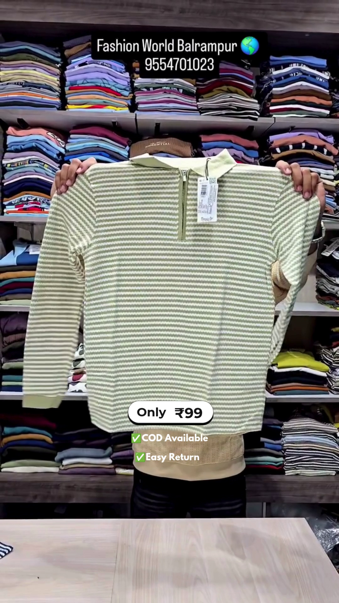 Men’s Full Sleeve T-Shirts with Half Zip