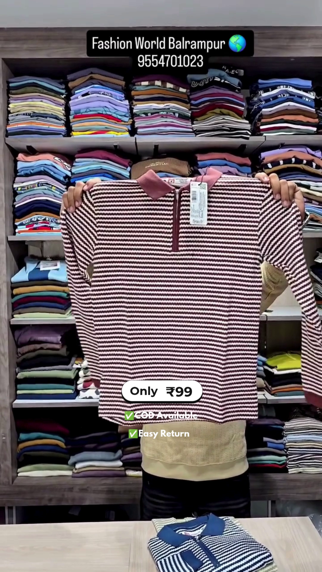 Men’s Full Sleeve T-Shirts with Half Zip - Image 2
