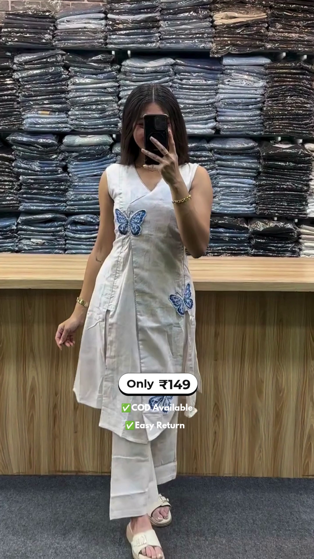 Women’s White Kurti with Palazzo
