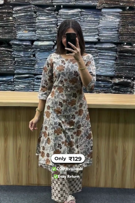 Women’s Cotton Kurta with Palazzo