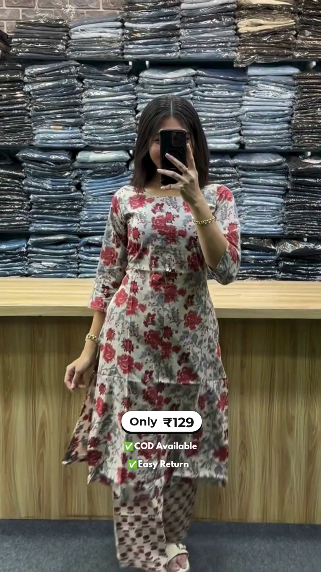 Women’s Cotton Kurta with Palazzo - Image 2