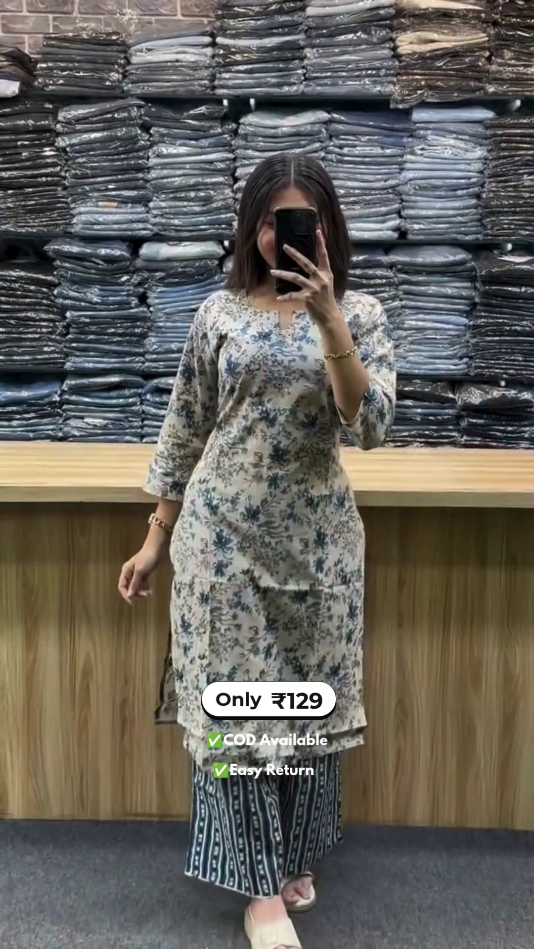 Women’s Cotton Kurta with Palazzo - Image 5