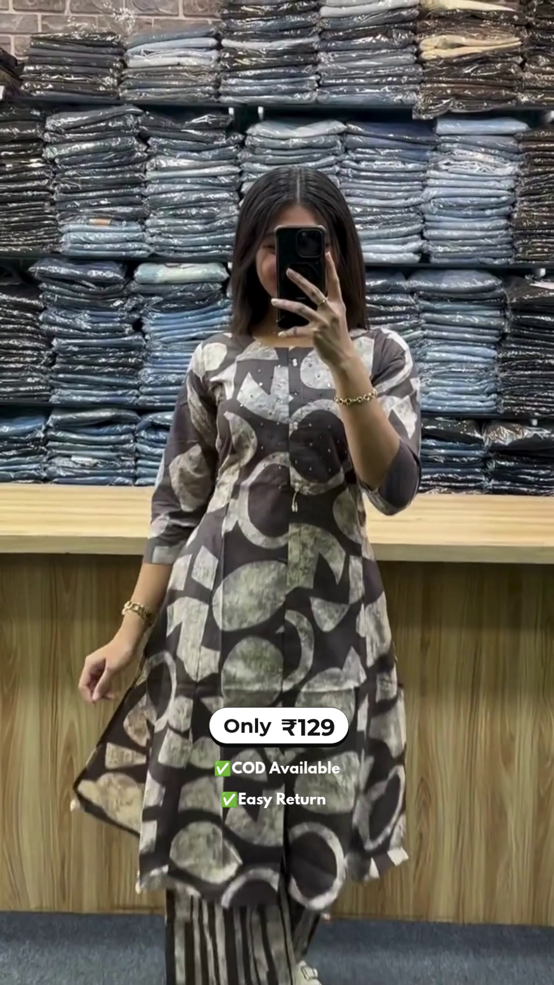 Women’s Cotton Kurta with Palazzo - Image 3