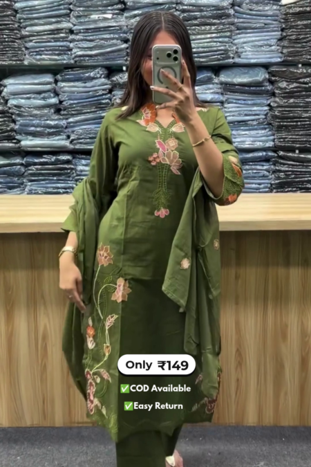 Elegant Women’s Long Kurti with Palazzo Set Featuring Exquisite Embroidery Work