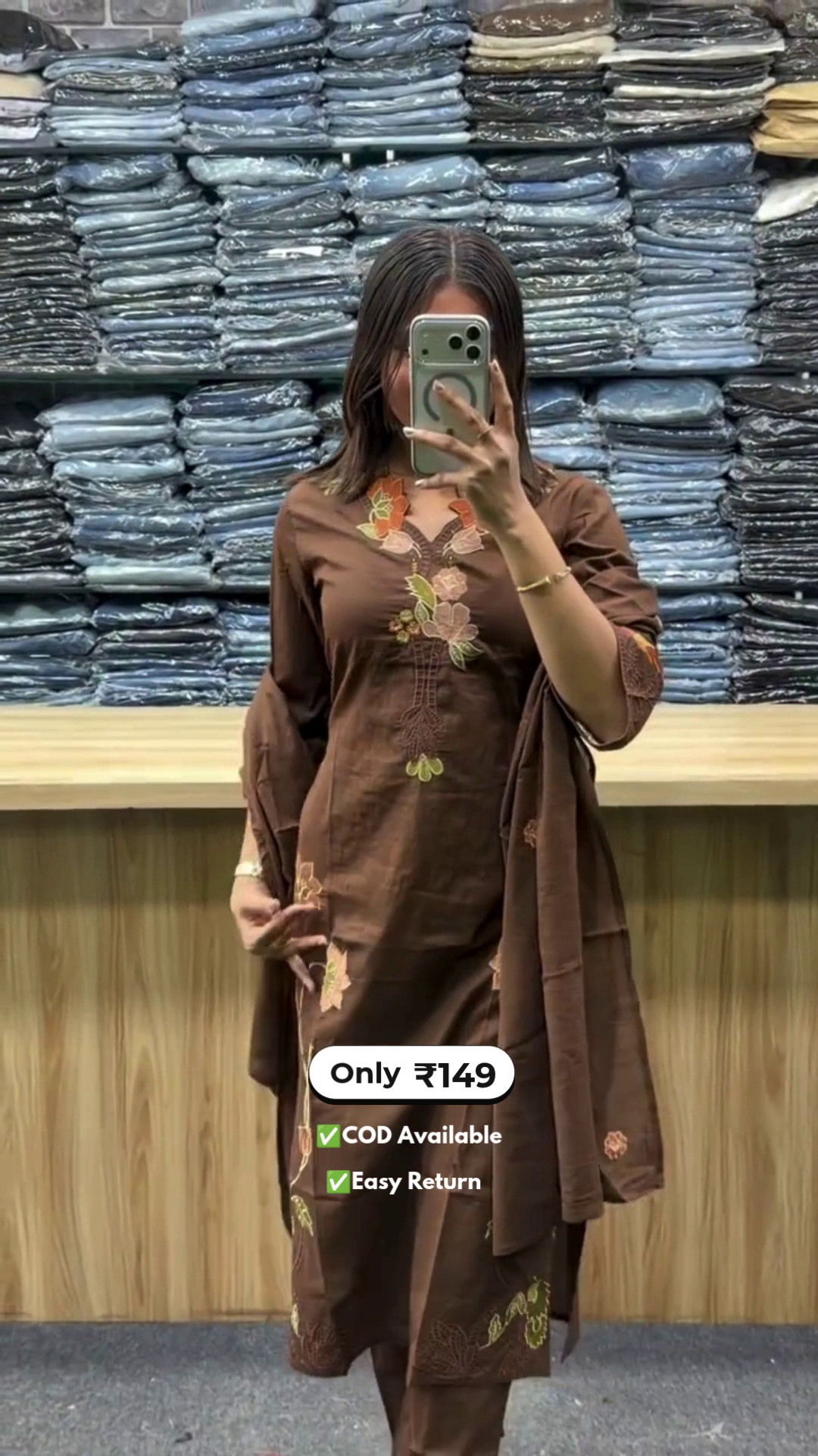 Elegant Women’s Long Kurti with Palazzo Set Featuring Exquisite Embroidery Work - Image 3