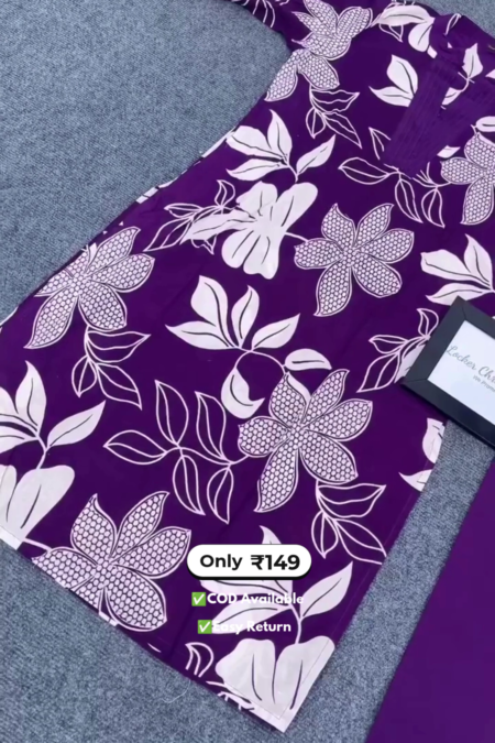 Women’s Purple Floral Design Salwar Suit