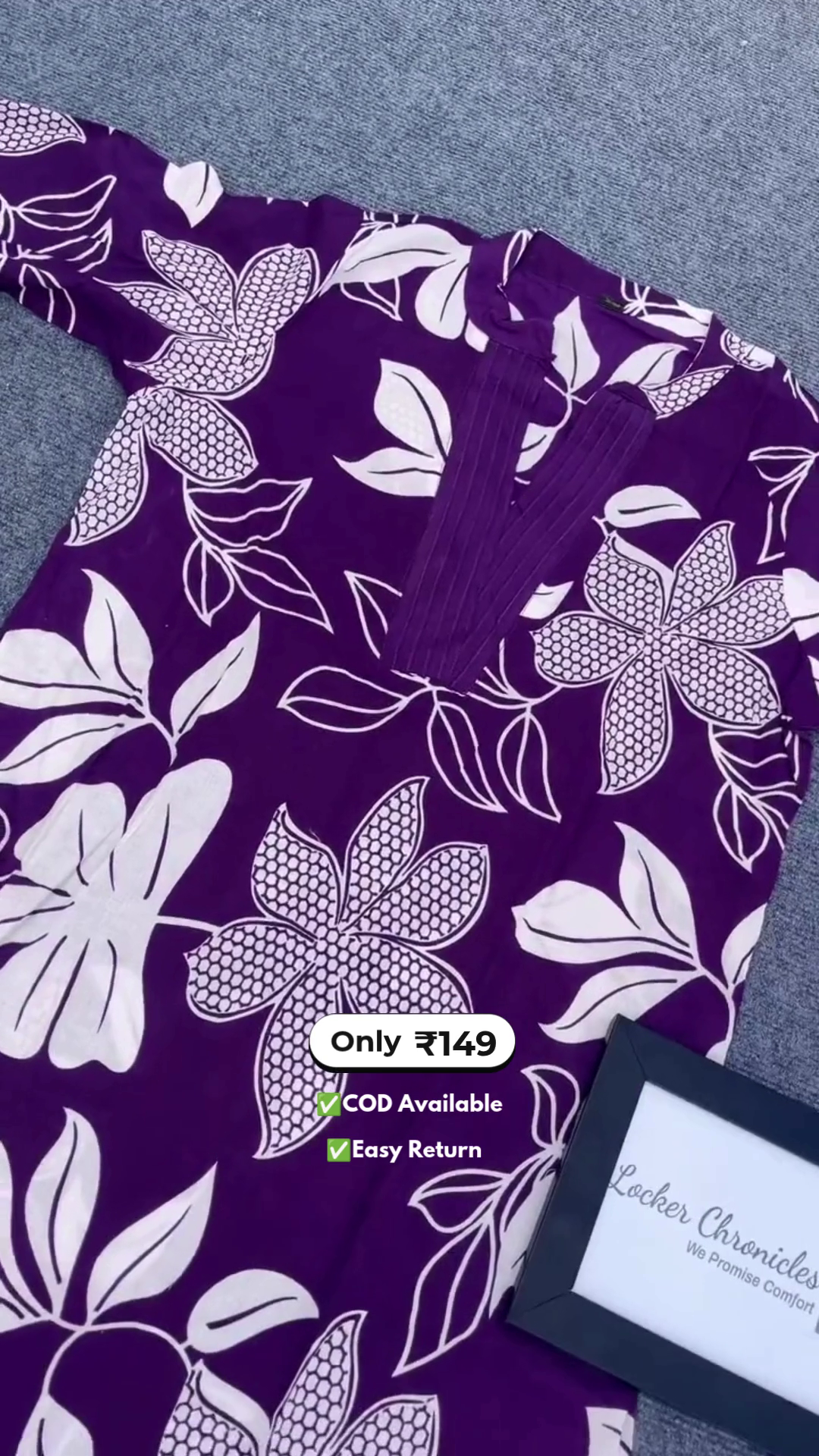 Women’s Purple Floral Design Salwar Suit - Image 3