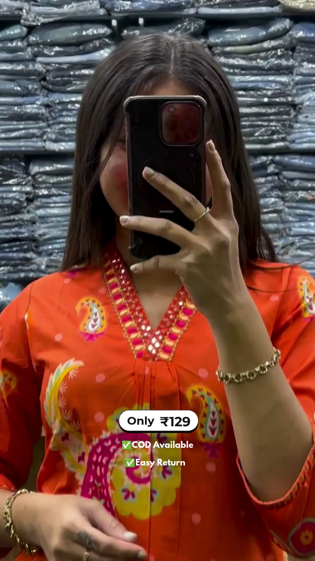 Women’s Floral Printed Long Kurti with Palazzo Set - Image 3