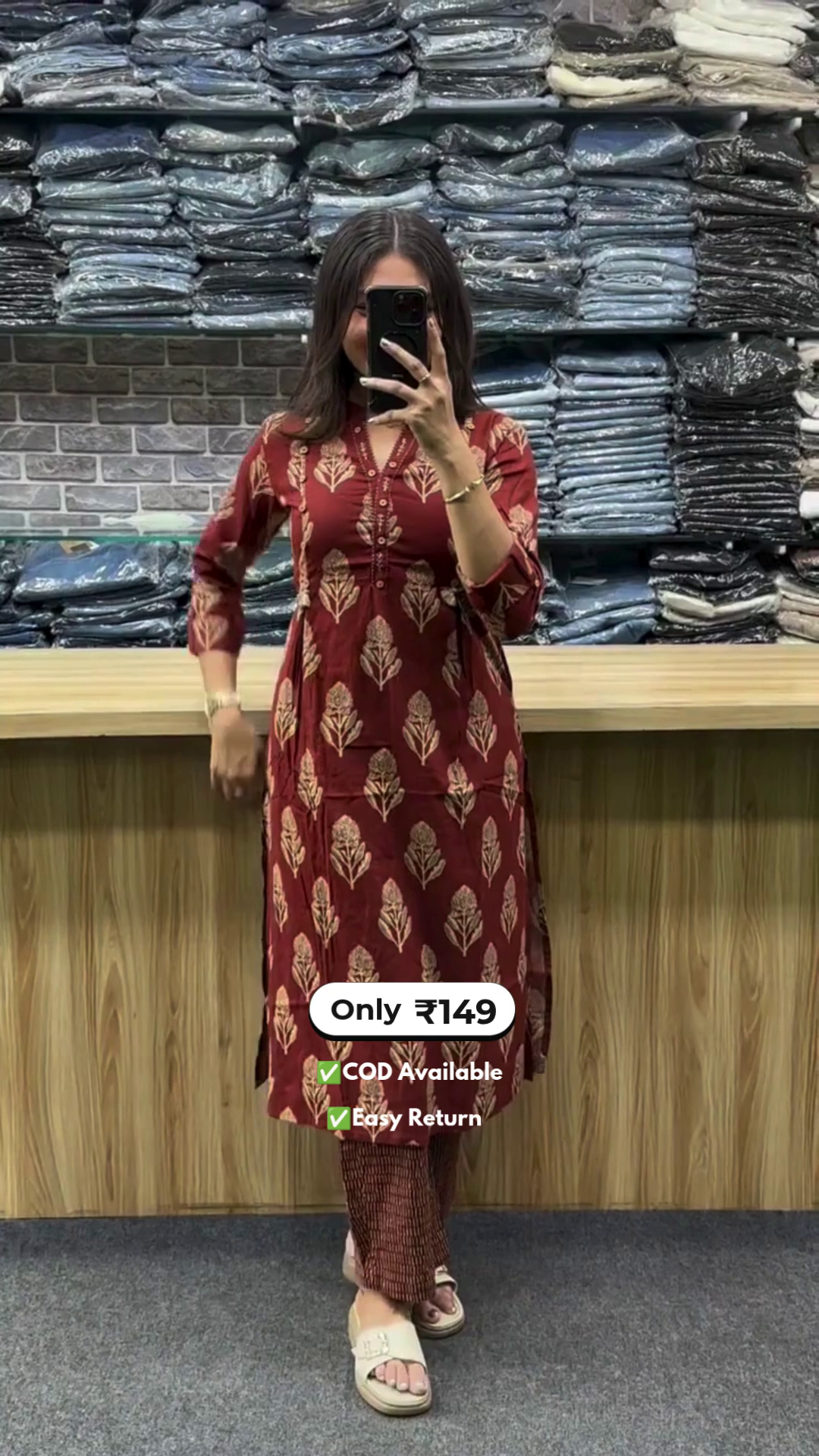 Women’s Cotton Dress with Pant Set