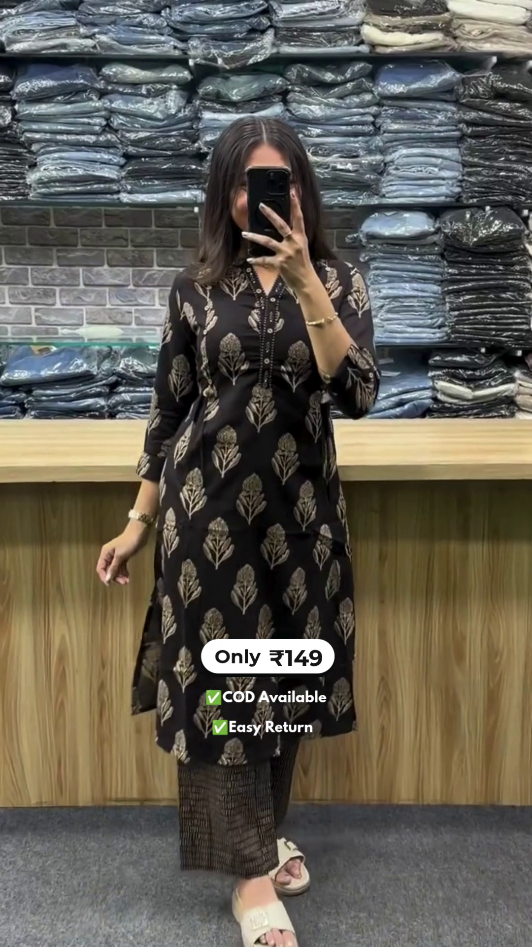 Women’s Cotton Dress with Pant Set - Image 2