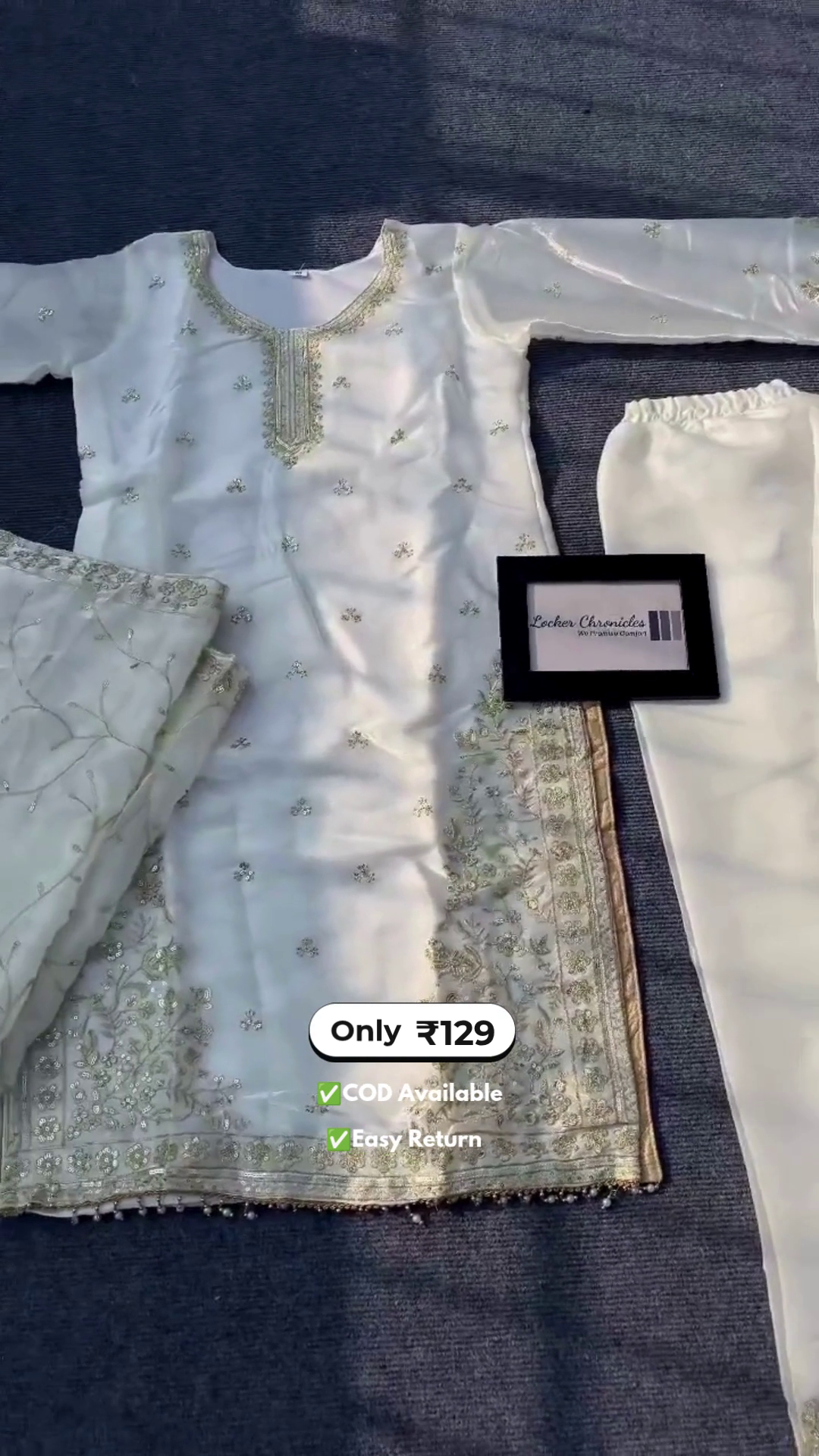 Elegant Women's Off-White Embroidered Salwar Suits - Image 3