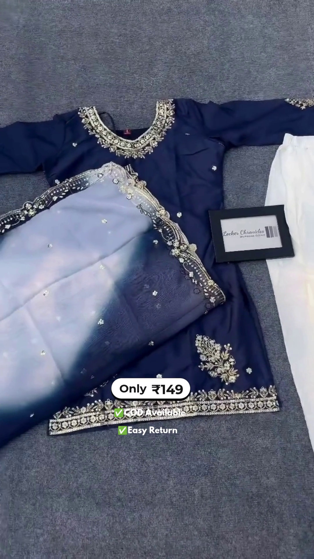 Elegant Women's Blue Designer Salwar Suits - Image 3