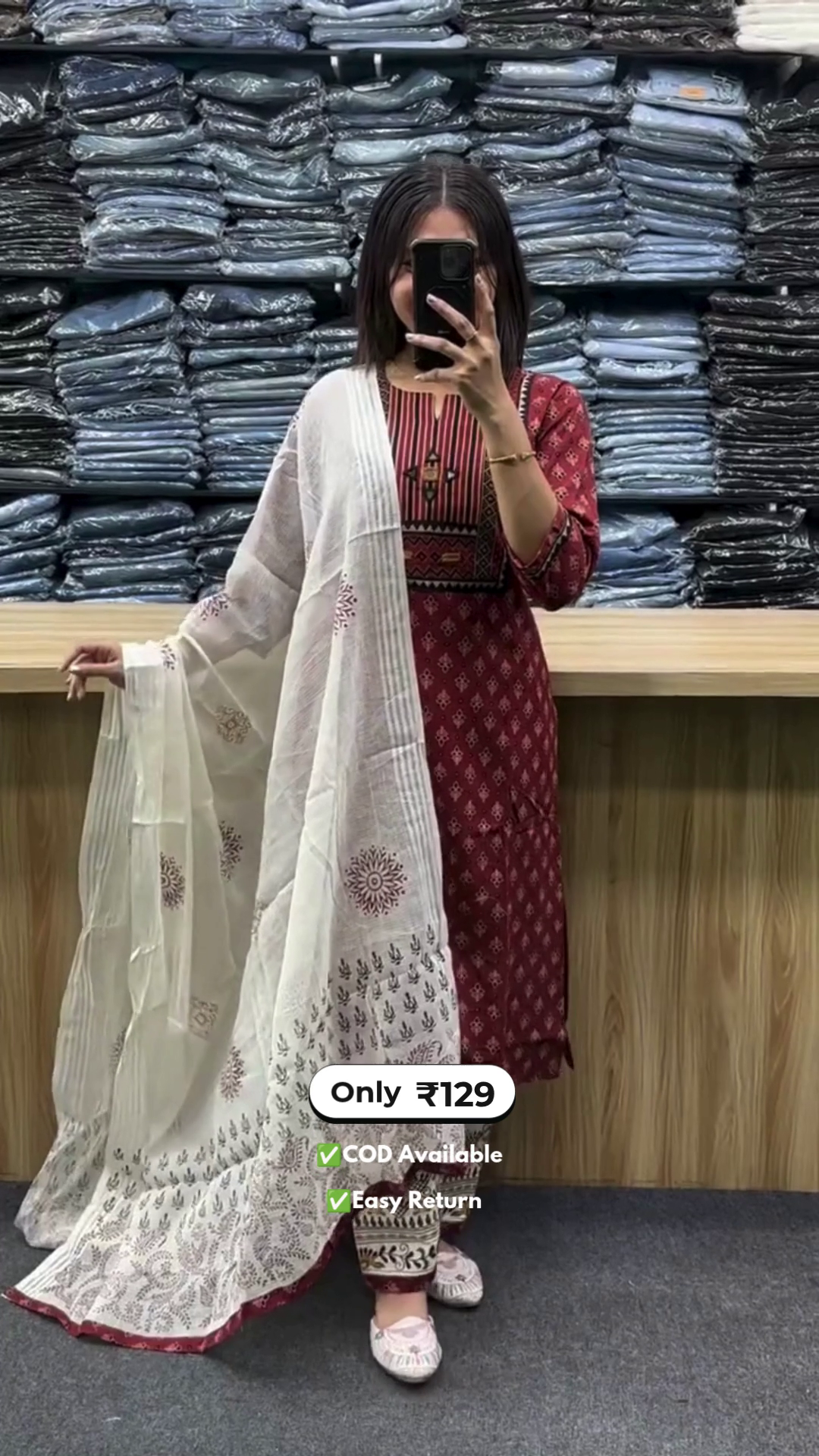 Elegant Women's Cotton Kurta Sets with Dupatta - Image 4
