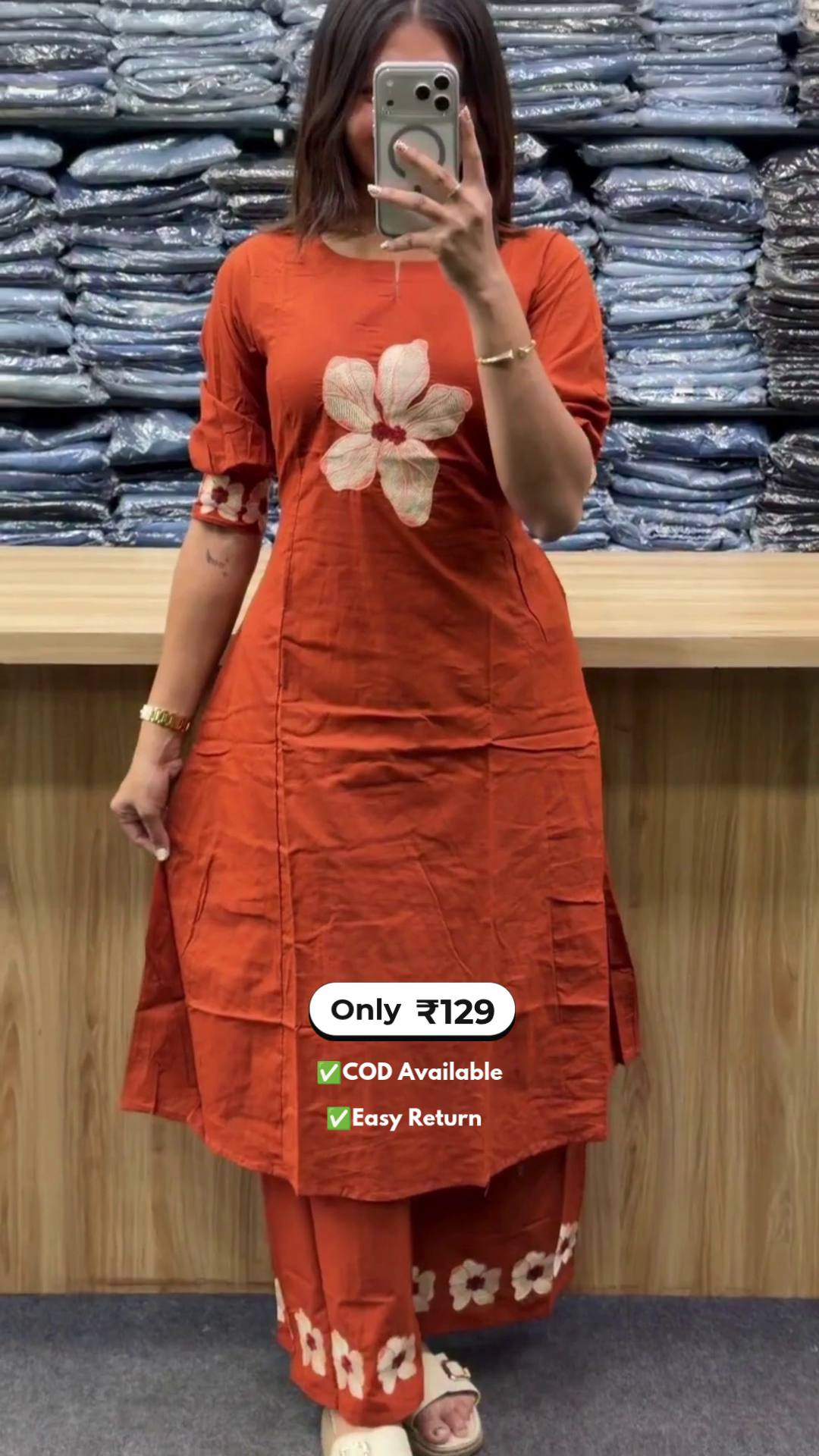 Elegant Women's Round Neck Kurta Sets with Palazzo