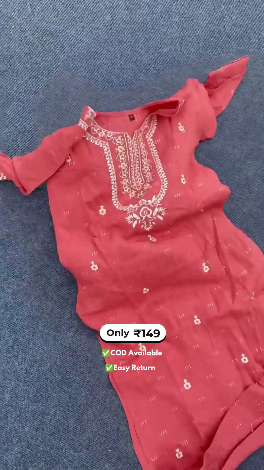 Women's Light Orange Embroidered Kurta Set