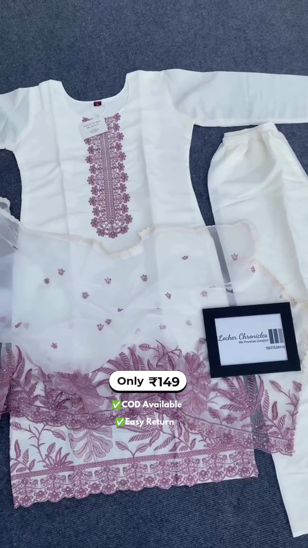 Women's Elegant White Embroidered Kurta Set | - Image 4