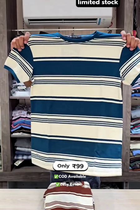 Men's Striped Half Sleeve T-Shirt