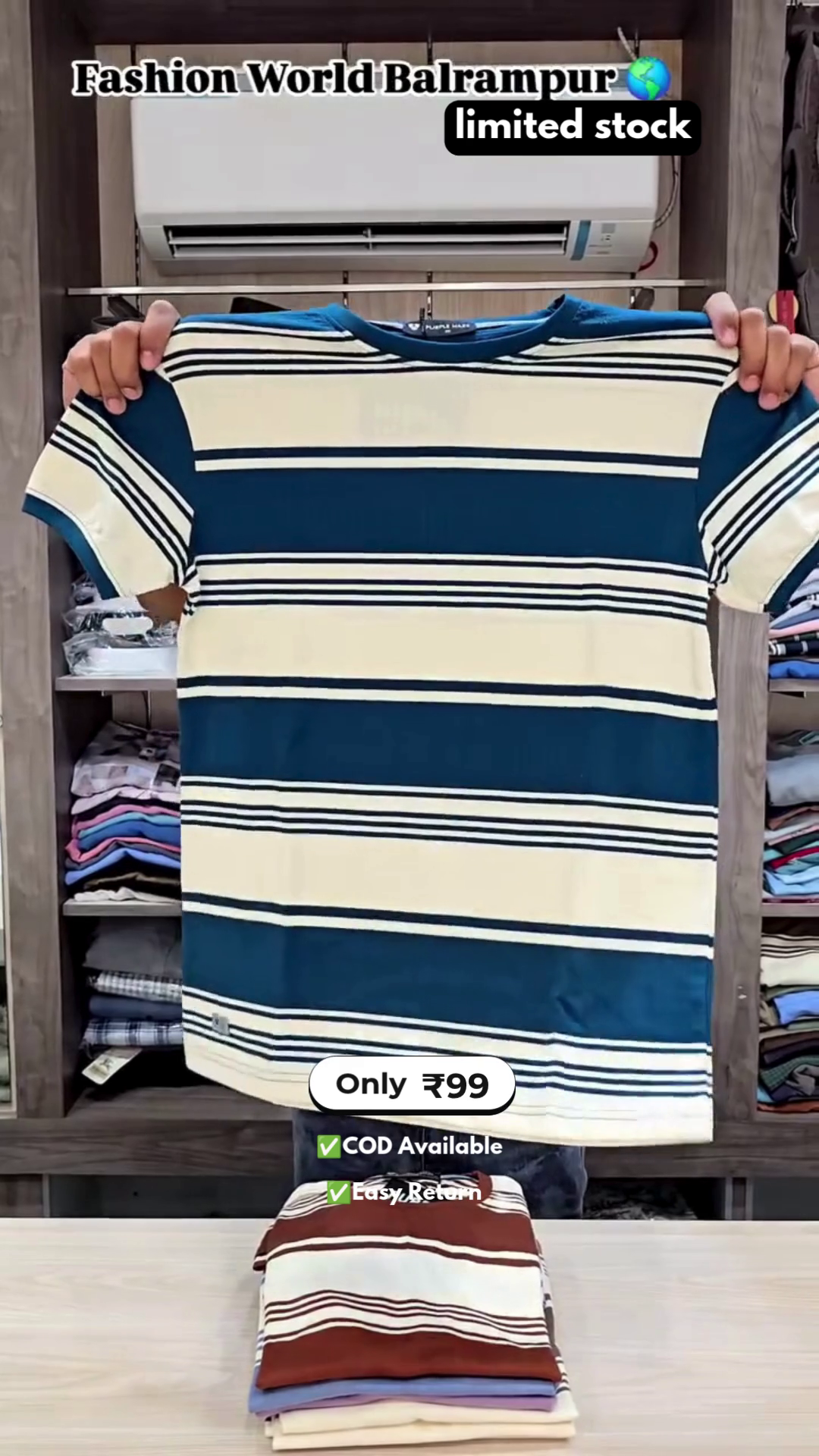 Men's Striped Half Sleeve T-Shirt