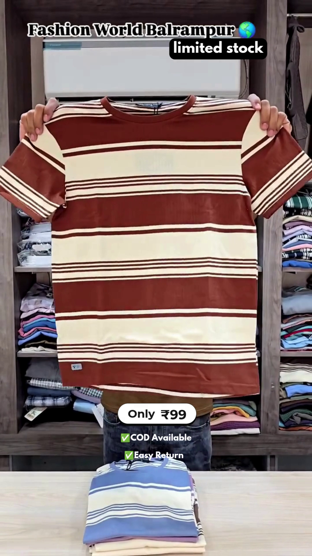 Men's Striped Half Sleeve T-Shirt - Image 2