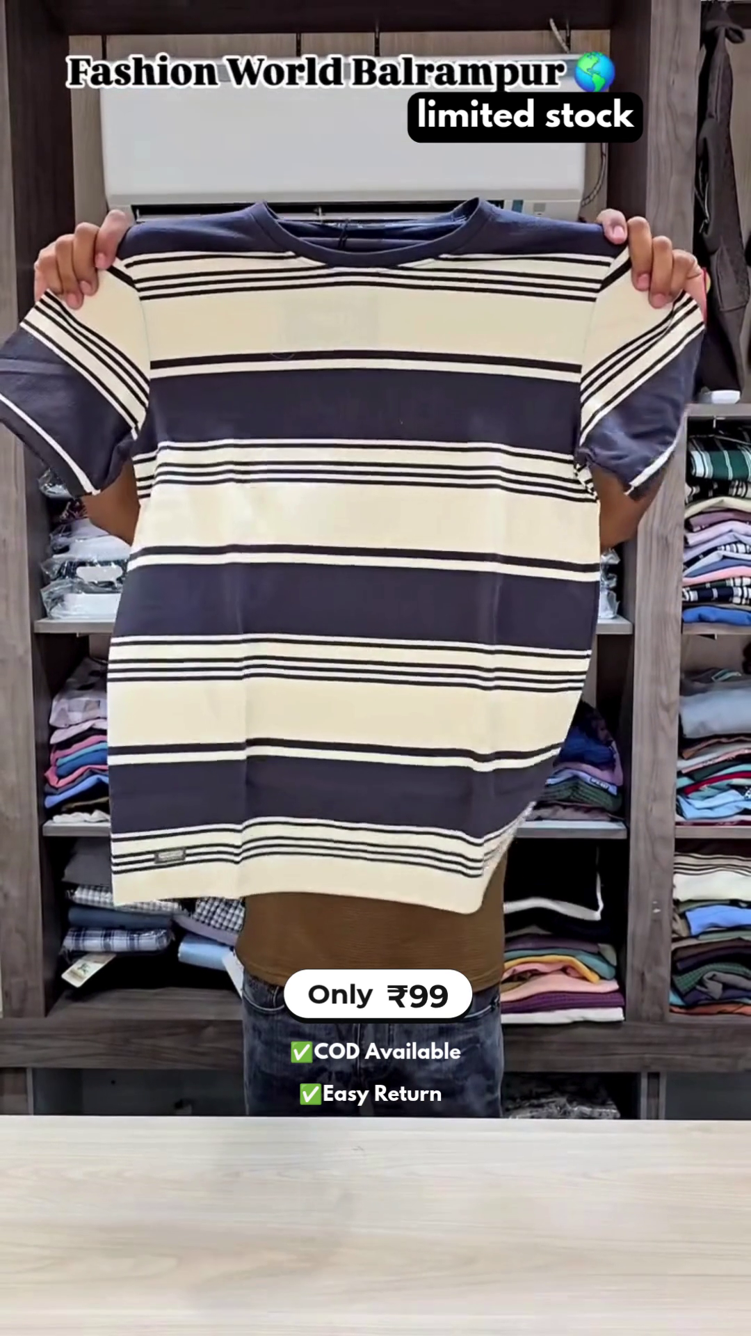 Men's Striped Half Sleeve T-Shirt - Image 3