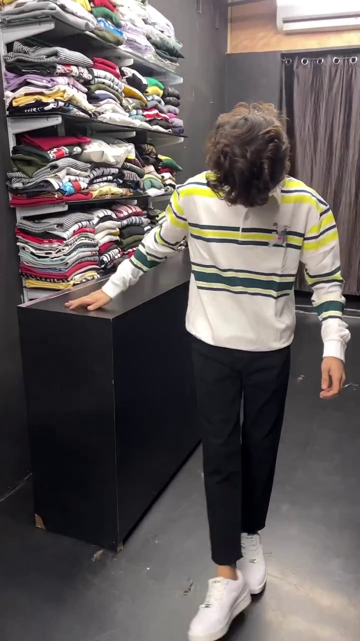 Auto Stripes Yellow Red Full Sleeve Polo T-Shirt - Image 2